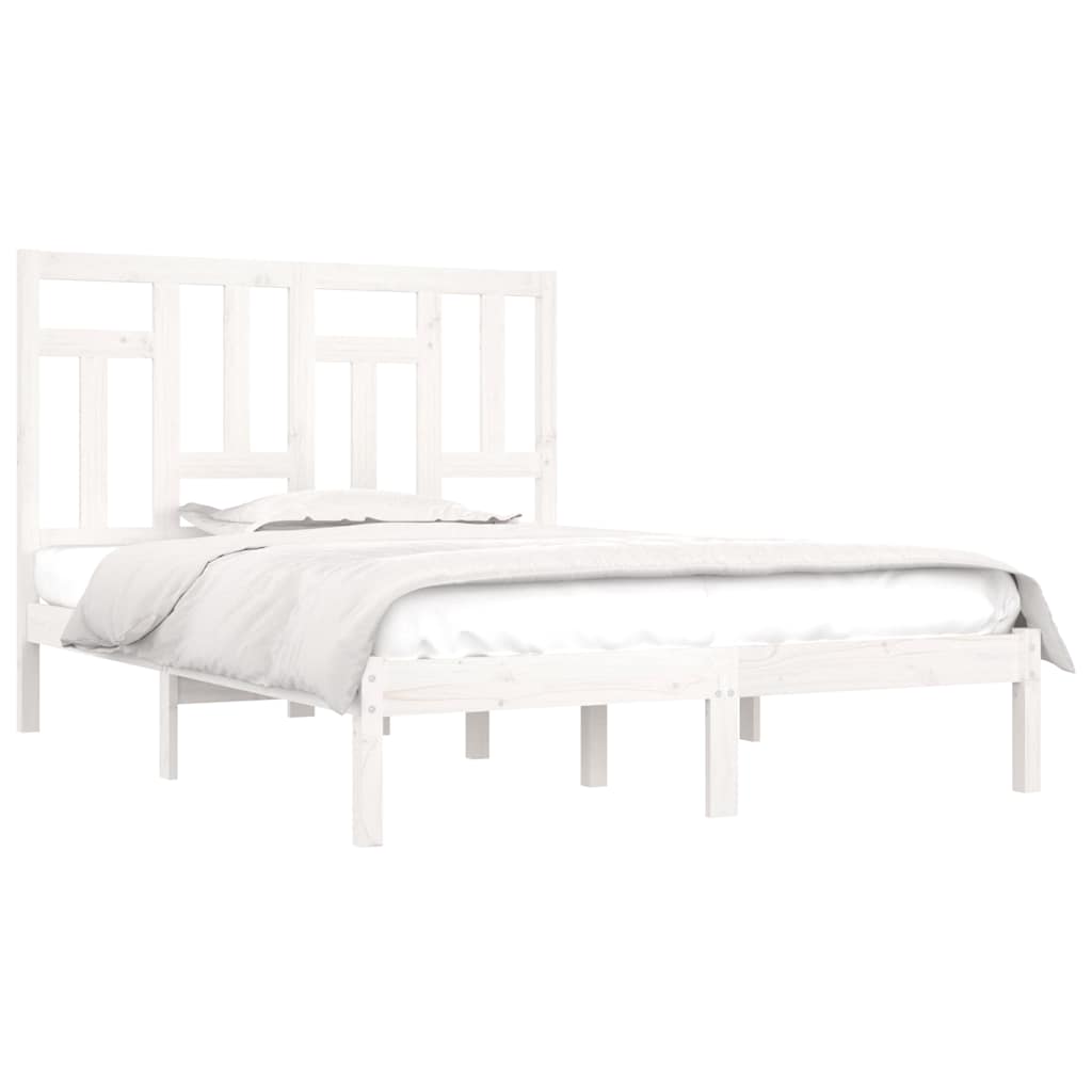 Letto senza Materasso Bianco 140x190 cm Legno Massello di Pino | homemem39
