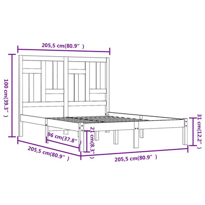 Giroletto Grigio in Legno Massello di Pino 200x200 cm | homemem39