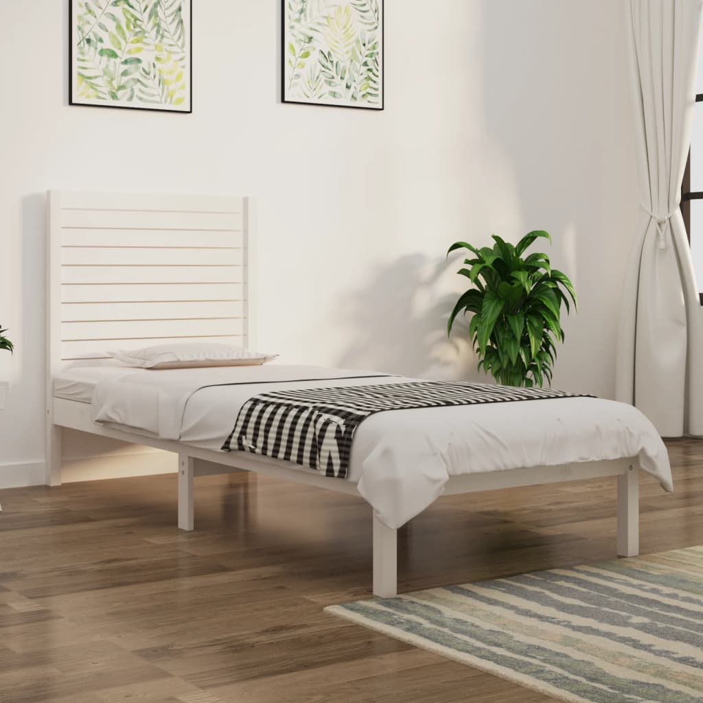 Giroletto Bianco in Legno Massello 90x190 cm Single | homemem39