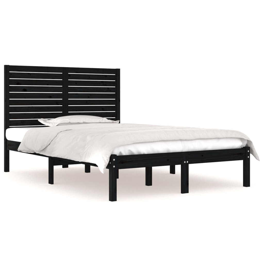 Giroletto Nero in Legno Massello 135x190 cm Double | homemem39