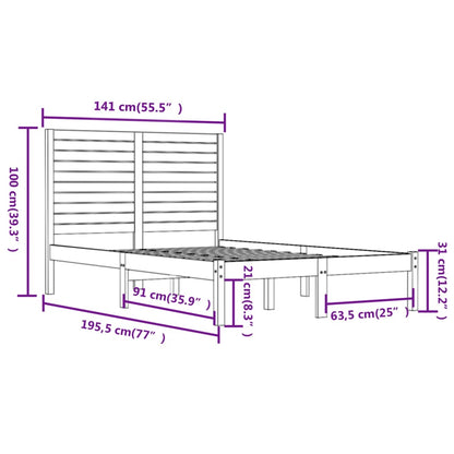 Giroletto Nero in Legno Massello 135x190 cm Double | homemem39
