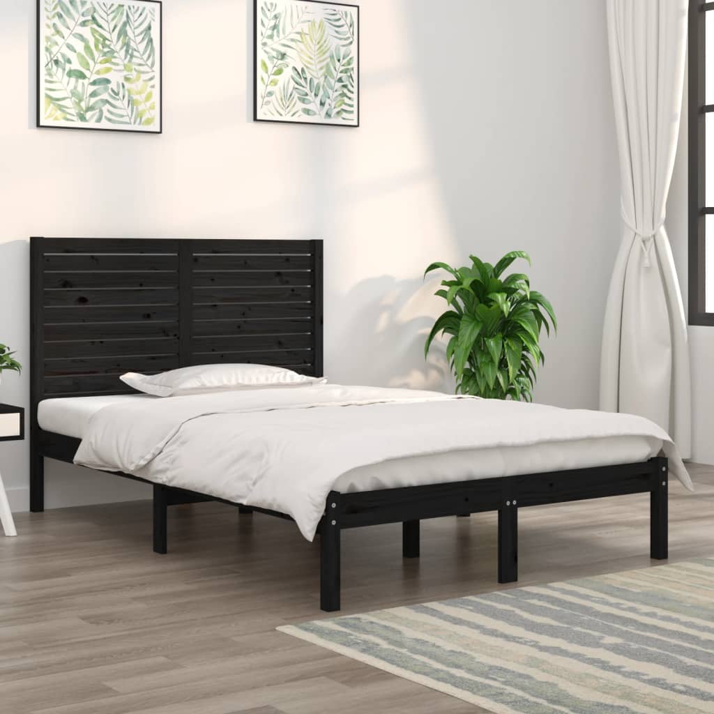 Giroletto Nero in Legno Massello 135x190 cm Double | homemem39