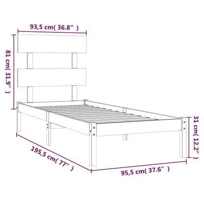 Giroletto Bianco in Legno Massello 90x190 cm Single | homemem39