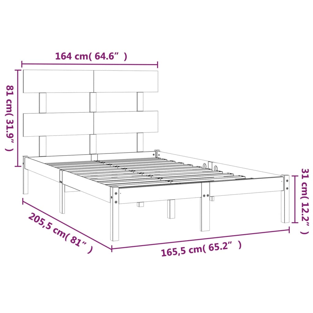 Giroletto Bianco in Legno Massello 160x200 cm | homemem39