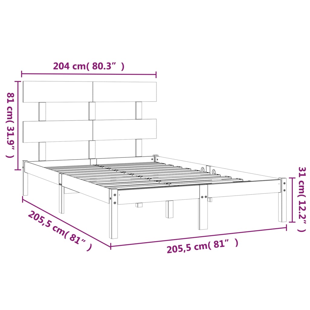 Giroletto senza Materasso Ambra 200x200 Legno Massello | homemem39