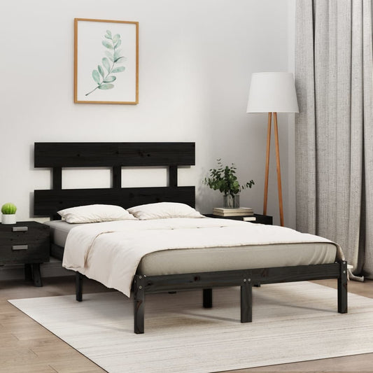 Giroletto Nero in Legno Massello 200x200 cm | homemem39