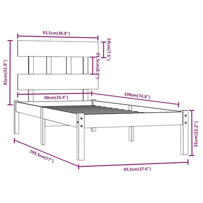 Giroletto in Legno Massello 90x190 cm Single | homemem39