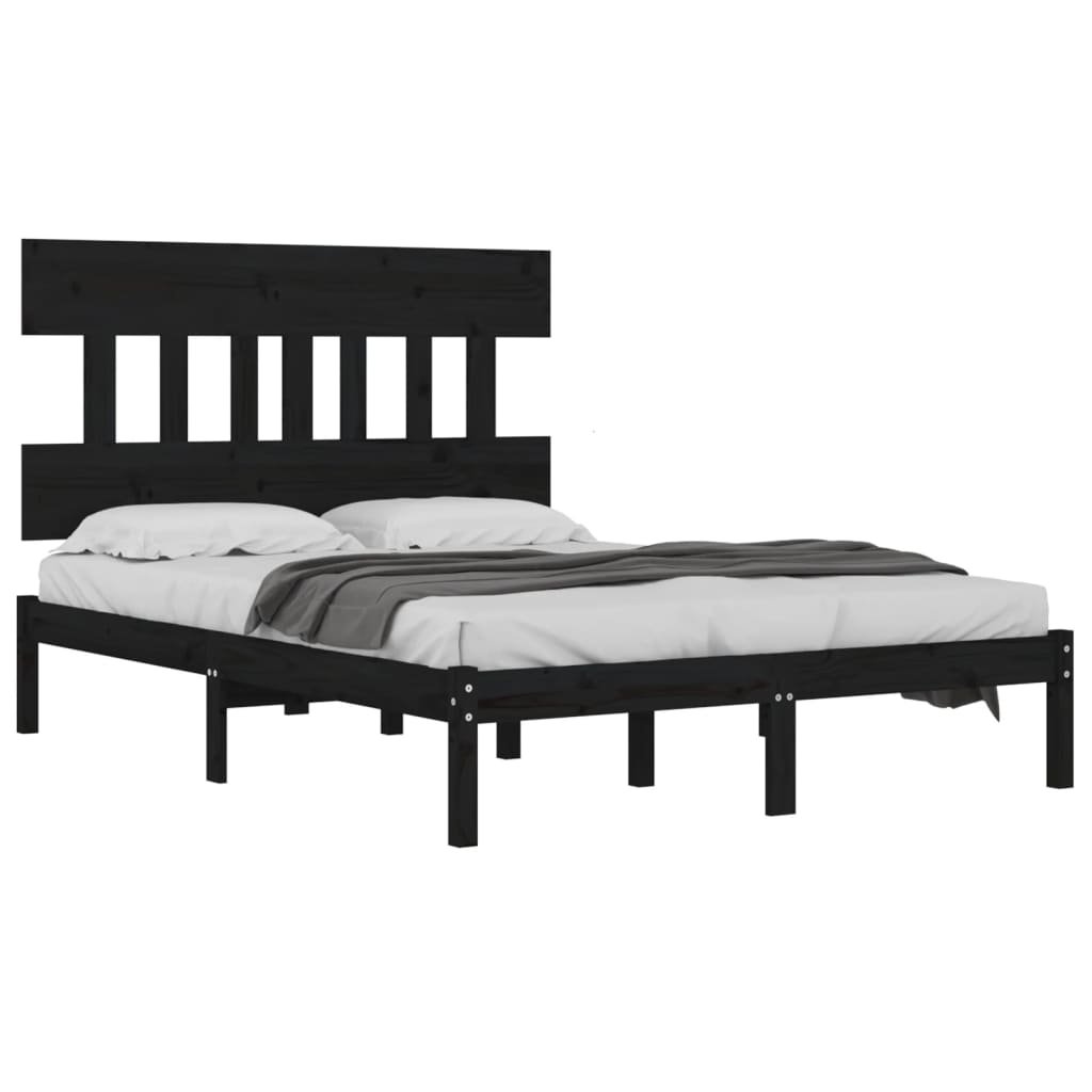Giroletto Nero in Legno Massello 140x190 cm | homemem39
