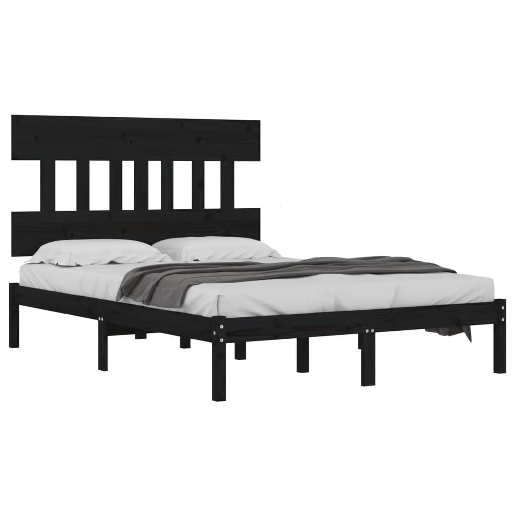 Giroletto Nero in Legno Massello 200x200 cm | homemem39