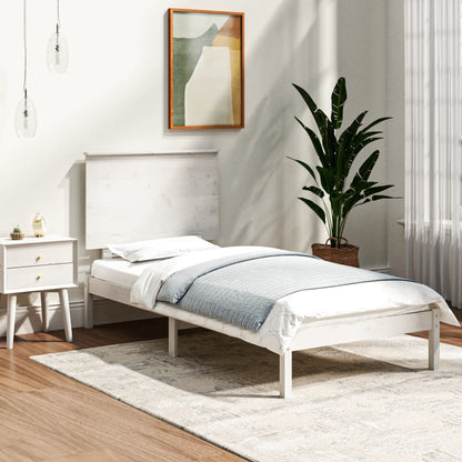 Giroletto Bianco in Legno Massello 90x190 cm Single | homemem39