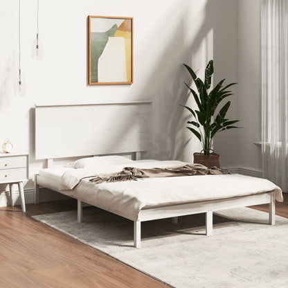 Letto senza Materasso Bianco 140x190 cm Legno Massello di Pino | homemem39