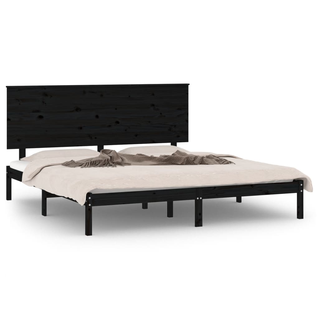 Giroletto Nero in Legno Massello di Pino 200x200 cm | homemem39