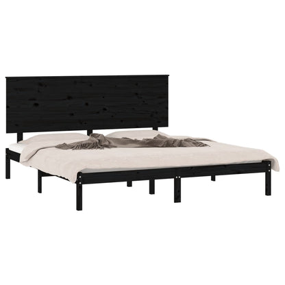 Giroletto Nero in Legno Massello di Pino 200x200 cm | homemem39