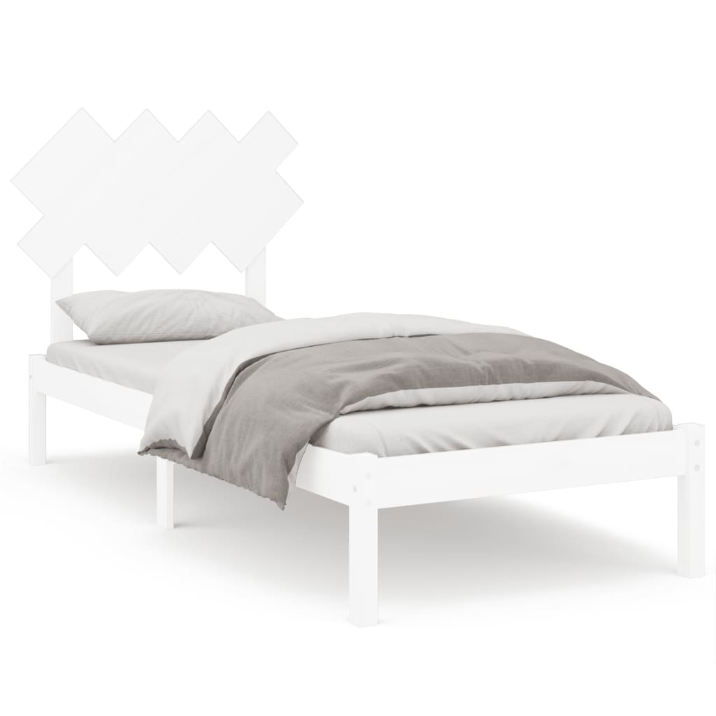 Giroletto Bianco 90x190 cm Single in Legno Massello | homemem39