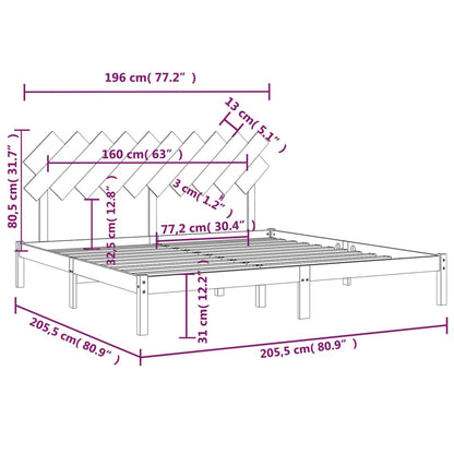 Giroletto Nero 200x200 cm in Legno Massello | homemem39