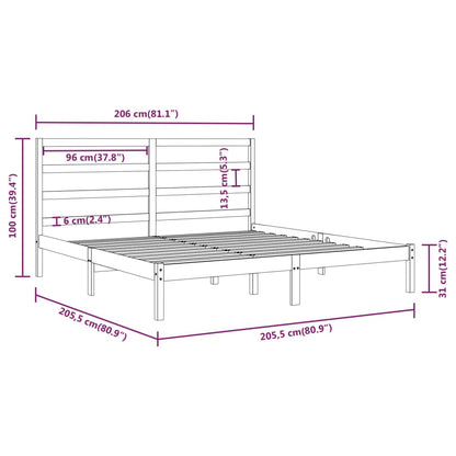 Giroletto Grigio in Legno Massello di Pino 200x200 cm | homemem39