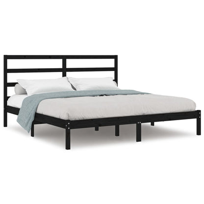 Giroletto Nero in Legno Massello di Pino 200x200 cm | homemem39
