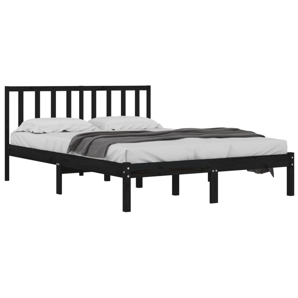 Giroletto Nero in Legno Massello di Pino 140x190 cm | homemem39