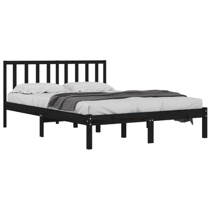 Giroletto Nero in Legno Massello di Pino 140x190 cm | homemem39