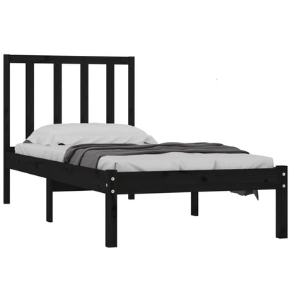 Giroletto in Legno Massello Nero 75x190 cm Small Single | homemem39