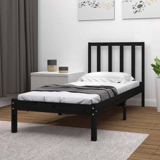 Giroletto in Legno Massello Nero 75x190 cm Small Single | homemem39