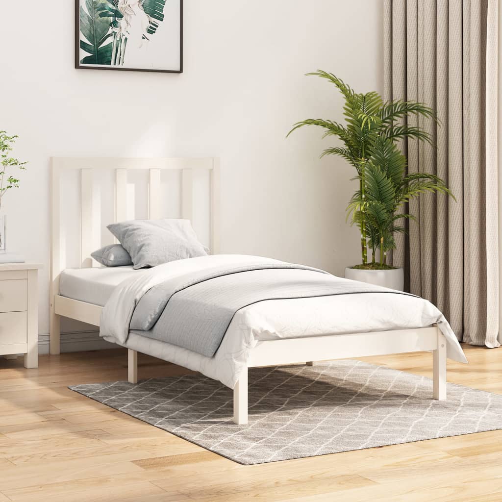 Giroletto in Legno Massello Bianco 75x190 cm Small Single | homemem39