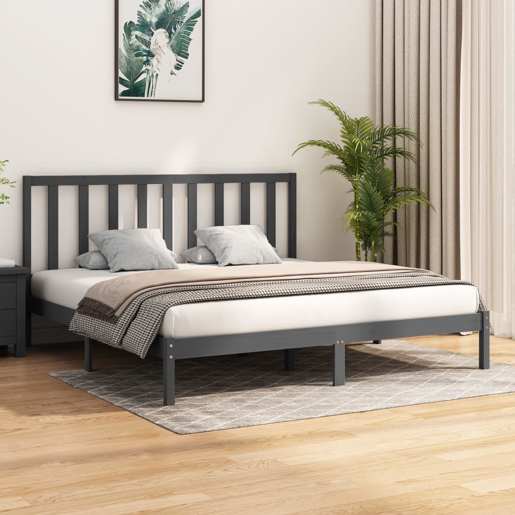 Giroletto Grigio in Legno Massello di Pino 200x200 cm | homemem39