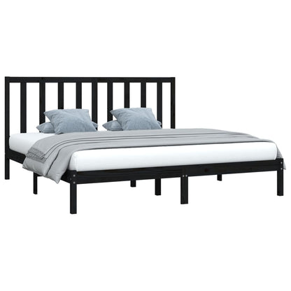 Giroletto Nero in Legno Massello di Pino 200x200 cm | homemem39