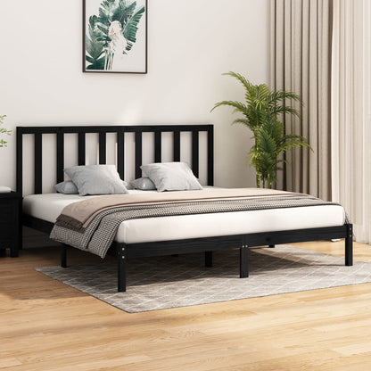 Giroletto Nero in Legno Massello di Pino 200x200 cm | homemem39