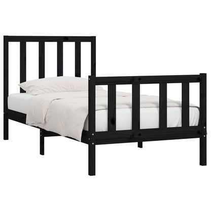 Giroletto in Legno Massello Nero 75x190 cm Small Single | homemem39