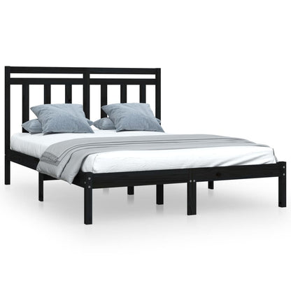 Giroletto Nero in Legno Massello 140x190 cm | homemem39