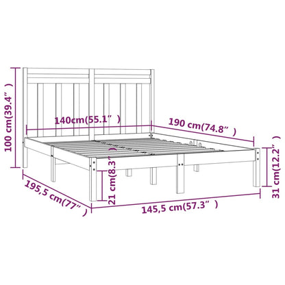 Giroletto Nero in Legno Massello 140x190 cm | homemem39