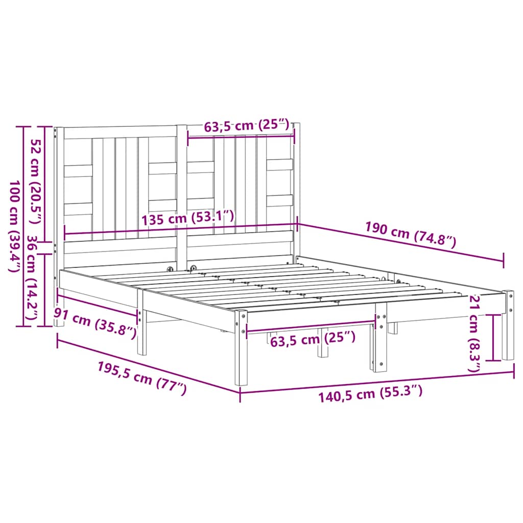 Giroletto in Legno Massello 135x190 cm Double | homemem39