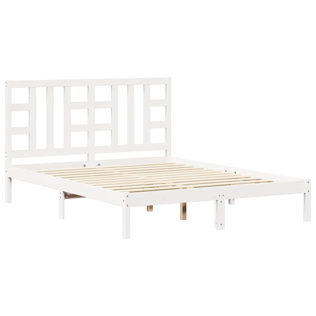 Giroletto Bianco in Legno Massello 150x200 cm King Size | homemem39