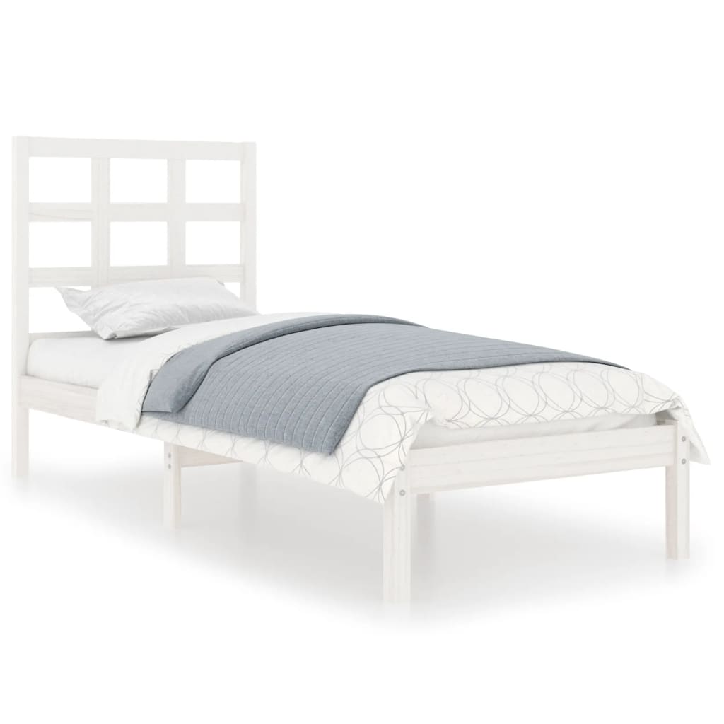 Giroletto Bianco in Legno Massello 75x190 cm Small Single | homemem39