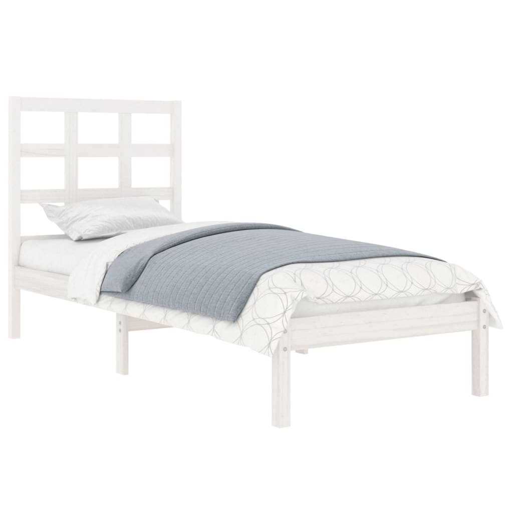 Giroletto Bianco in Legno Massello 75x190 cm Small Single | homemem39