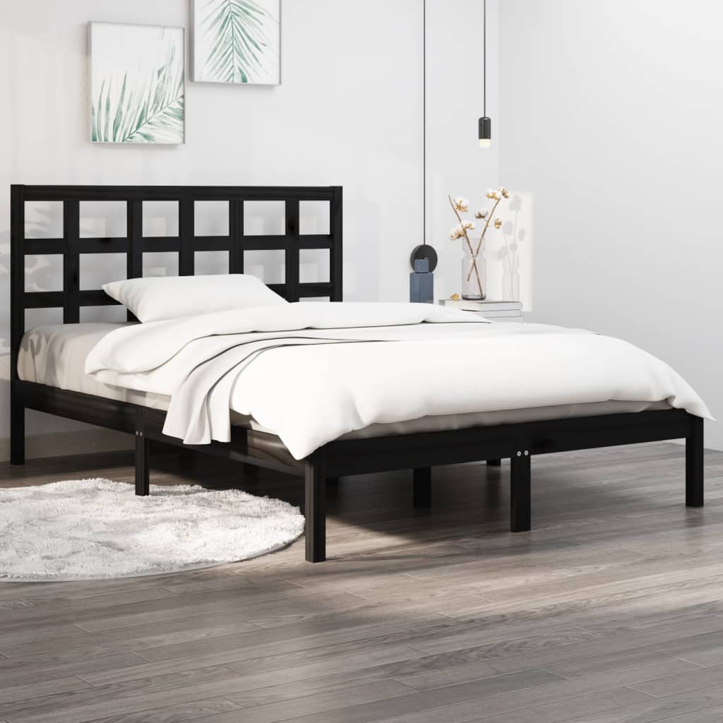 Giroletto Nero in Legno Massello 140x190 cm | homemem39