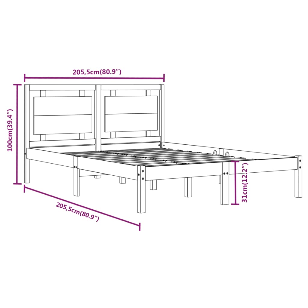 Giroletto Grigio in Legno Massello 200x200 cm | homemem39