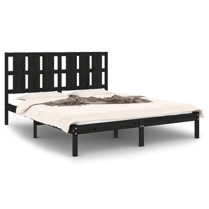 Giroletto Nero in Legno Massello 150x200 cm King Size | homemem39