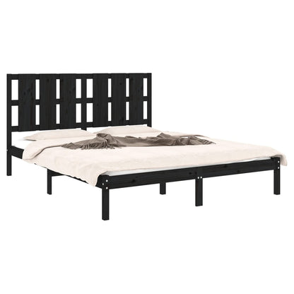 Giroletto Nero in Legno Massello 150x200 cm King Size | homemem39