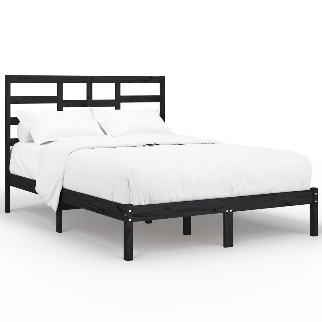 Giroletto Nero in Legno Massello 140x190 cm | homemem39