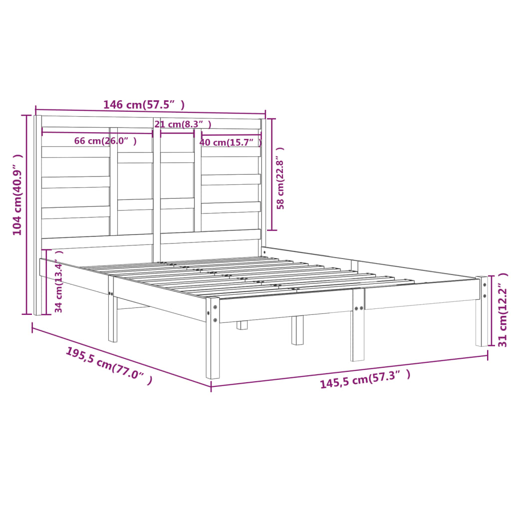 Giroletto Nero in Legno Massello 140x190 cm | homemem39
