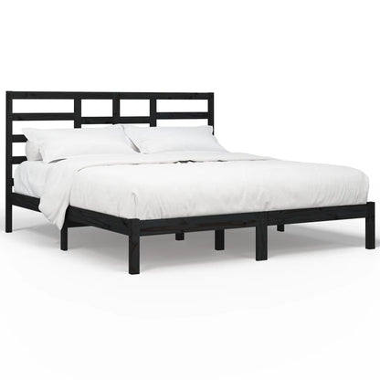 Giroletto Nero in Legno Massello 200x200 cm | homemem39