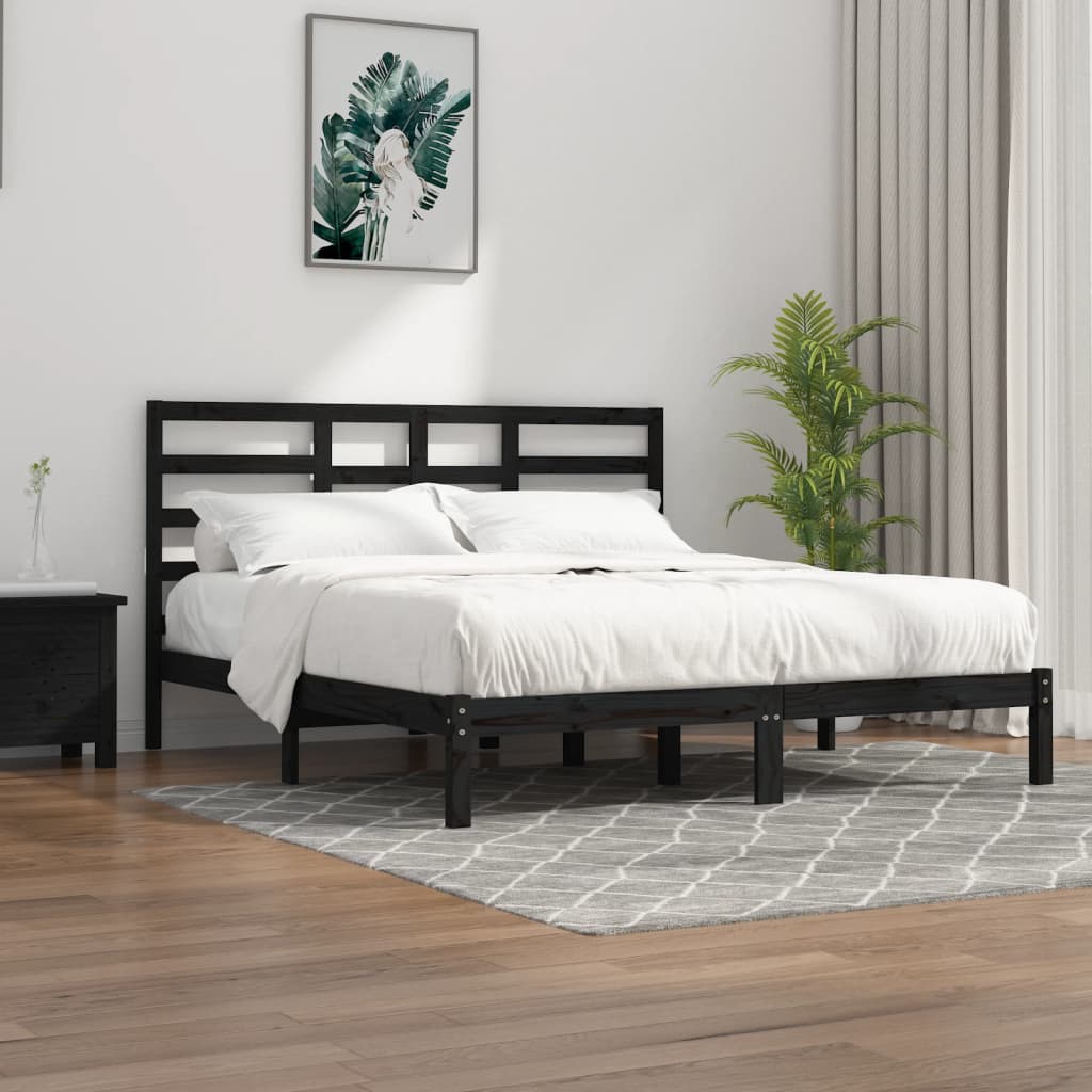 Giroletto Nero in Legno Massello 200x200 cm | homemem39