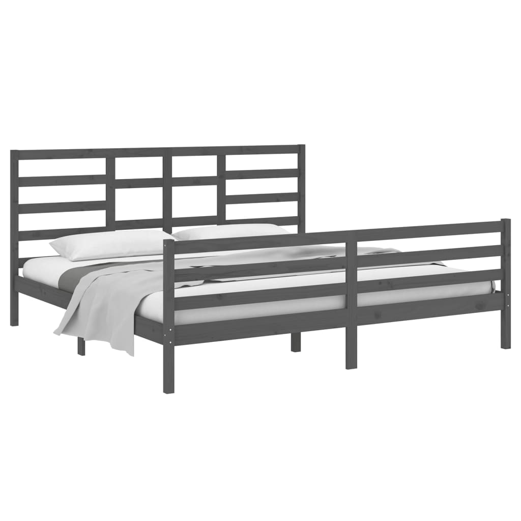 Giroletto Grigio in Legno Massello 200x200 cm | homemem39