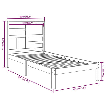 Giroletto Bianco in Legno Massello 75x190 cm Small Single | homemem39