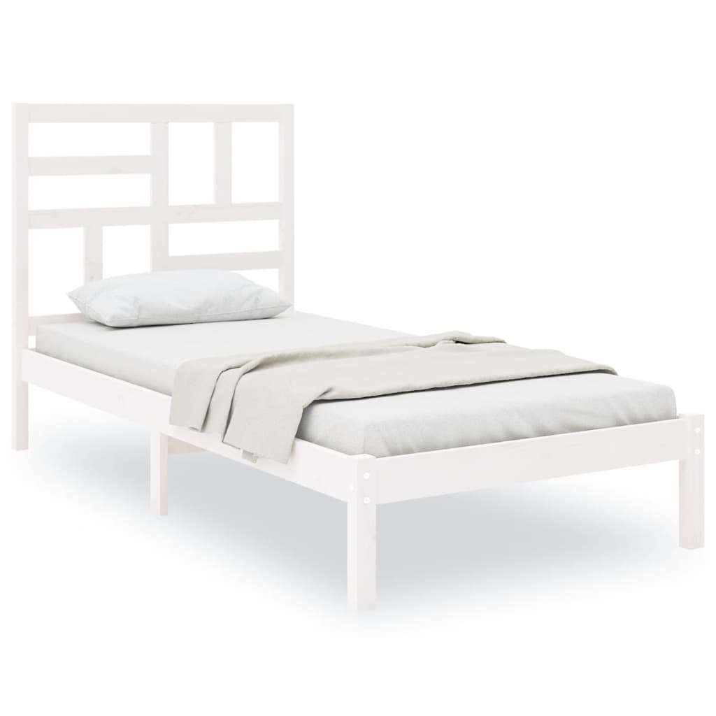 Giroletto Bianco in Legno Massello 90x190 cm Single | homemem39