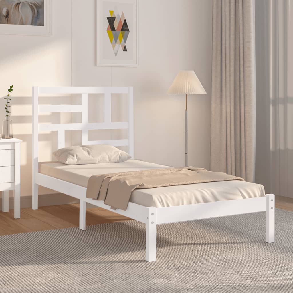 Giroletto Bianco in Legno Massello 90x190 cm Single | homemem39