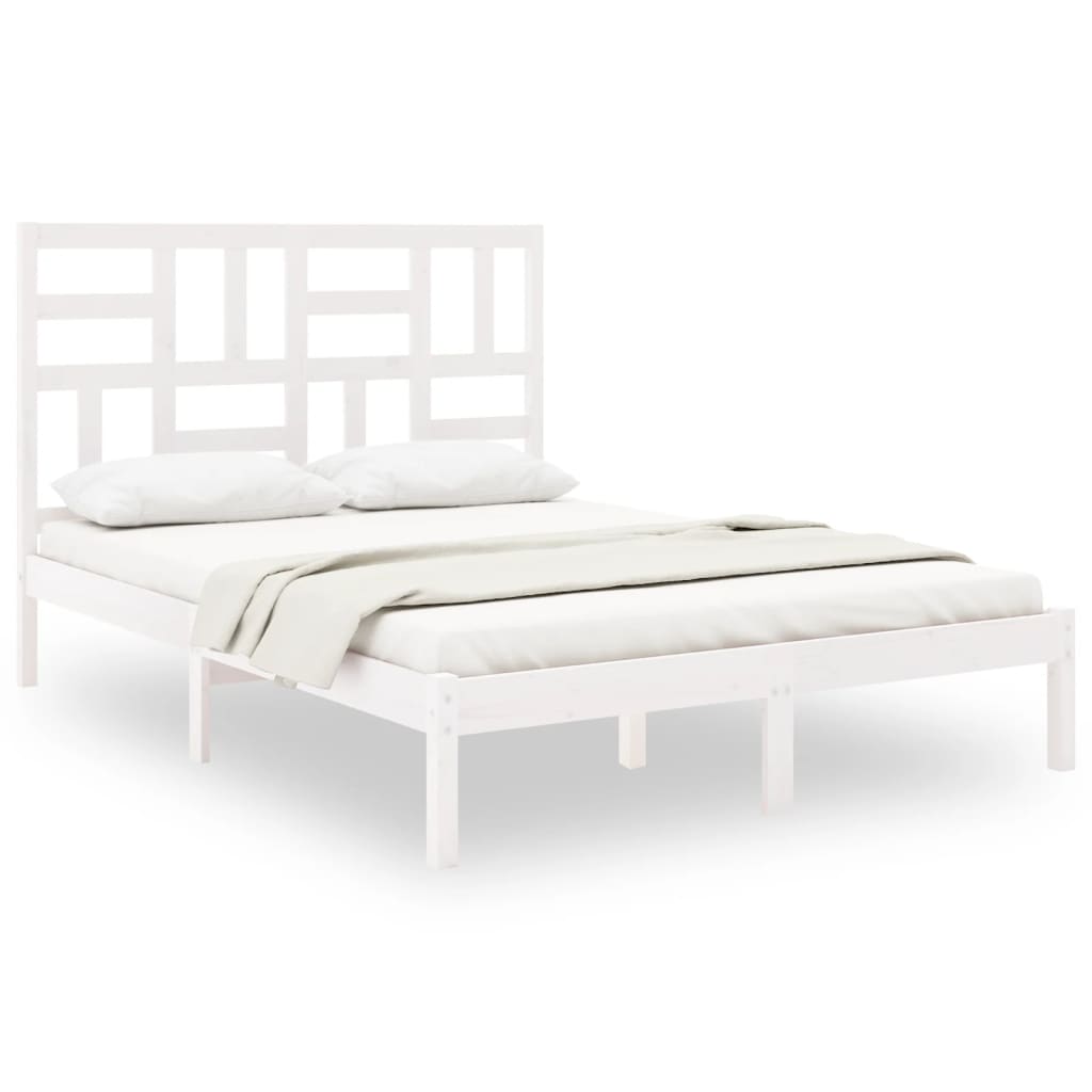 Giroletto Bianco in Legno Massello 150x200 cm King Size | homemem39