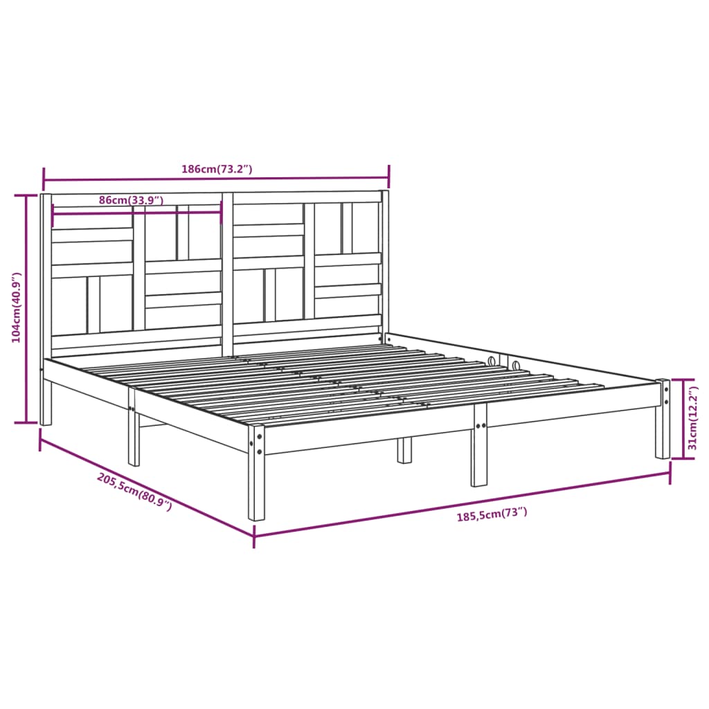 Giroletto Bianco in Legno Massello 180x200 cm Super King | homemem39
